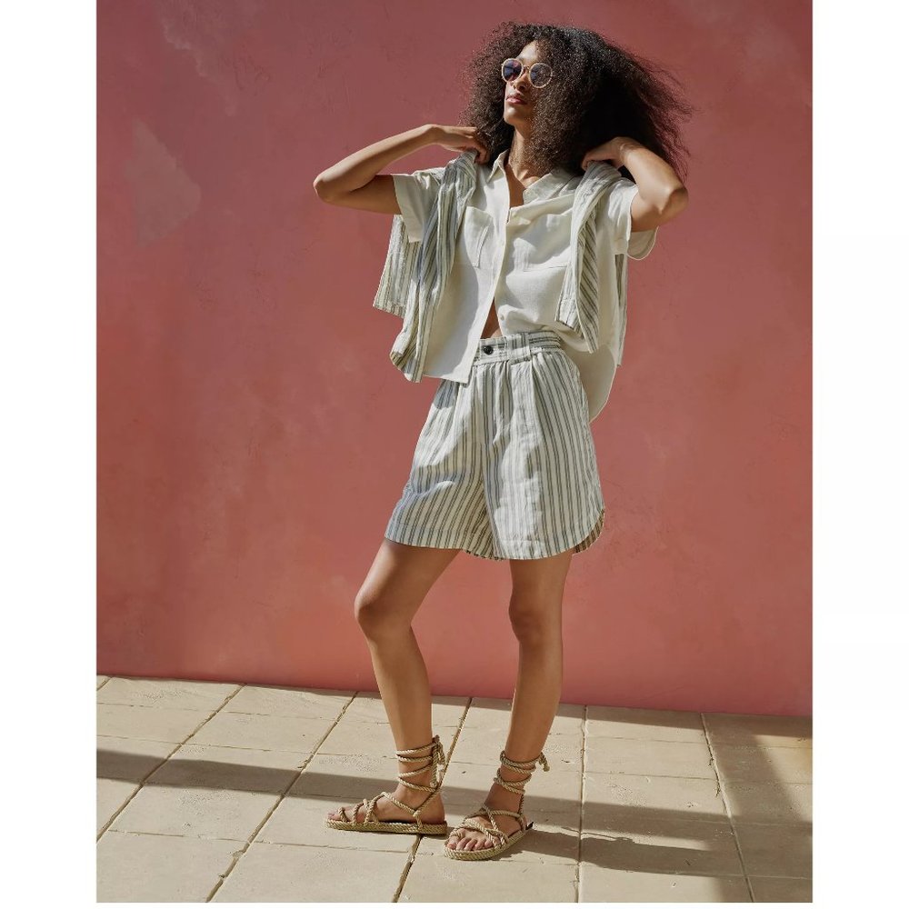 [NWT] Madewell High Waist Linen-Blend Shorts